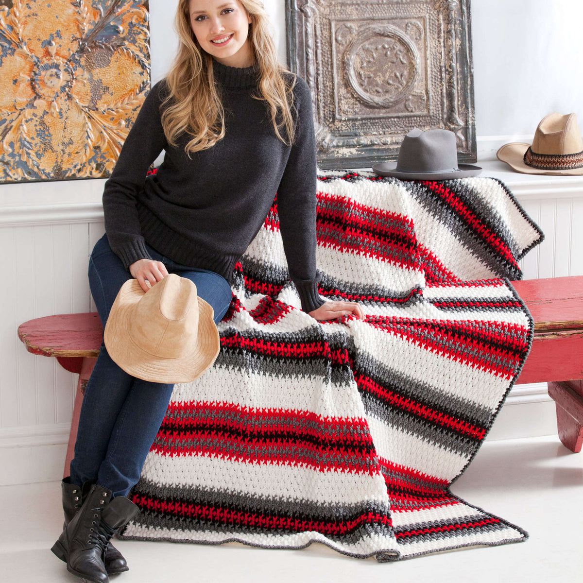 Crochet Throw made in Red Heart Super Saver Yarn