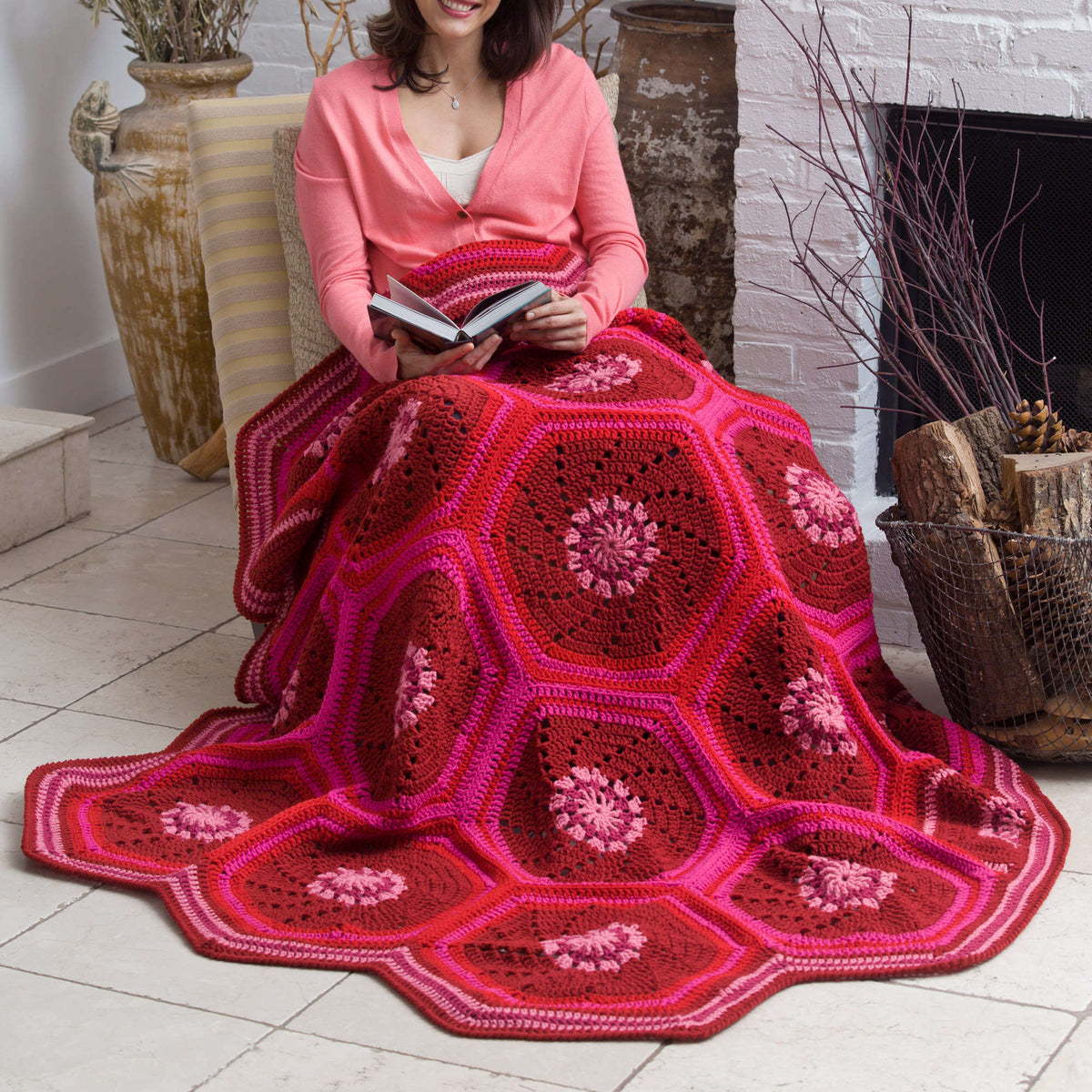 Crochet Throw made in Red Heart Super Saver Yarn
