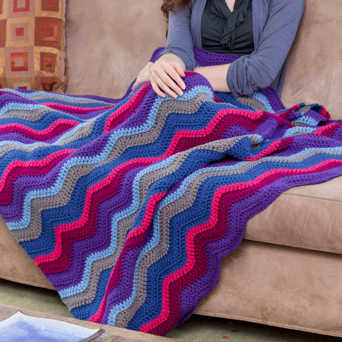 Crochet Throw made in Red Heart With Love Yarn