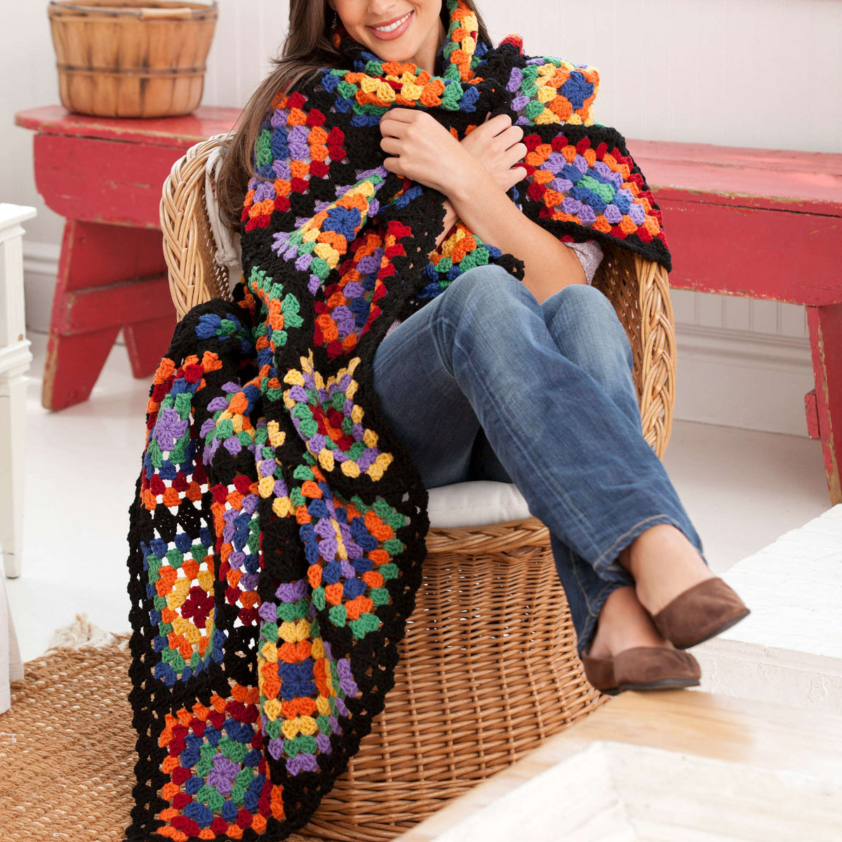 Crochet Throw made in Red Heart With Love Yarn