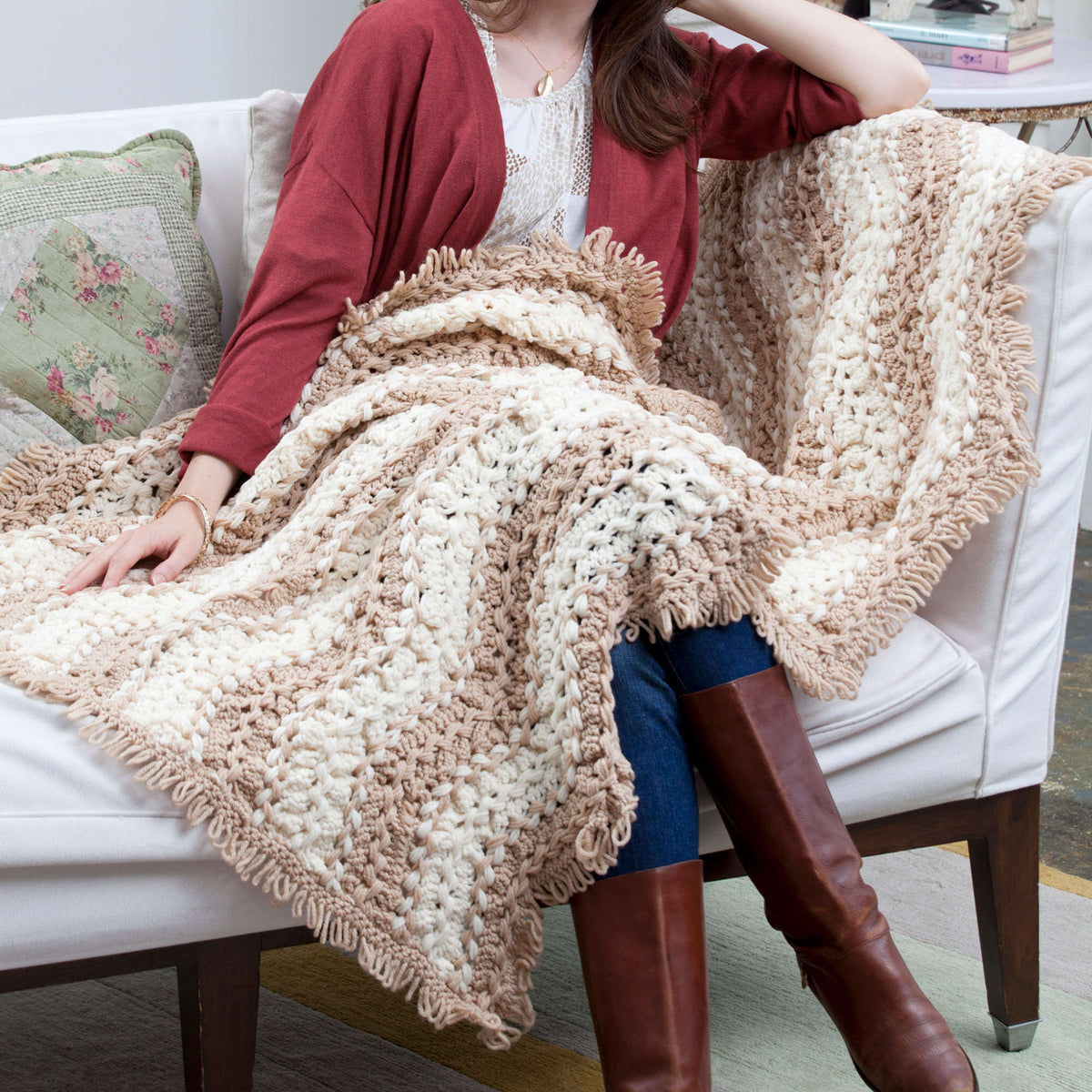 Crochet Throw made in Red Heart Super Saver Yarn