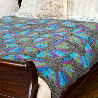 Red Heart Crochet Fandango Throw Crochet Throw made in Red Heart Super Saver Yarn