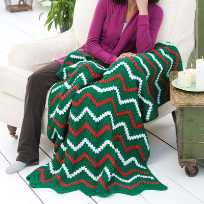 Red Heart Crochet Tis the Season Throw Crochet Throw made in Red Heart Holiday Yarn