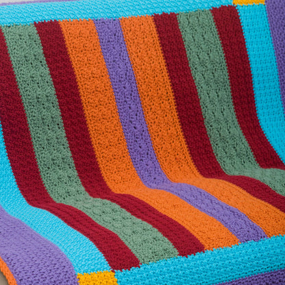 Red Heart Crochet Amish Bars Throw Crochet Throw made in Red Heart Super Saver Yarn