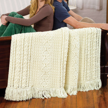 Red Heart Crochet Heirloom Stitches Throw Crochet Throw made in Red Heart Super Saver Yarn