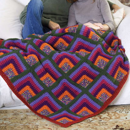 Red Heart Rich Mitered Crochet Throw Crochet MiteredThrow made in Red Heart Super Saver Yarn
