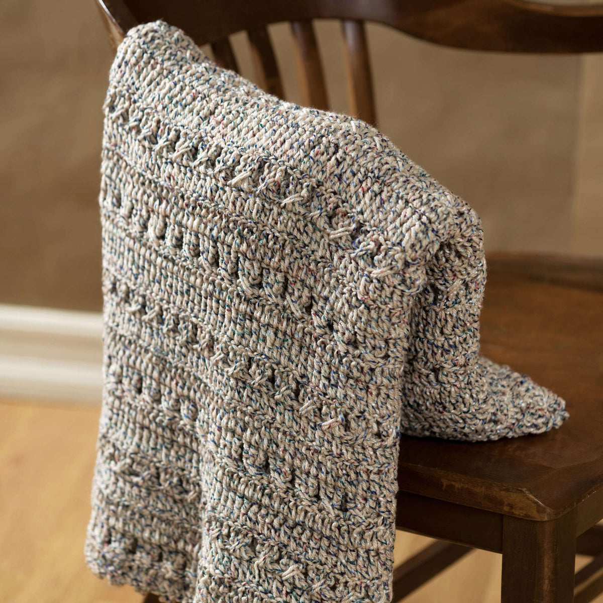 Crochet Throw made in Red Heart Fiesta Yarn