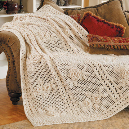 Red Heart Crochet Flower Garden Afghan Crochet Afghan made in Red Heart Soft Yarn