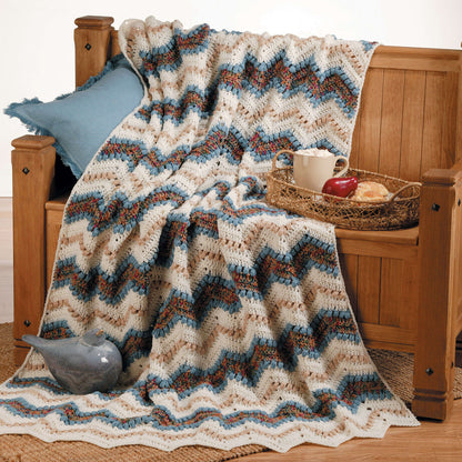 Red Heart Crochet Ripple Afghan Crochet Afghan made in Red Heart Super Saver Yarn