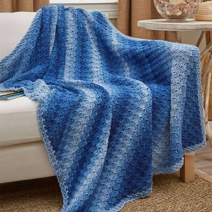 Red Heart Crochet Corner-to-Corner Ombre Throw Crochet Throw made in Red Heart Super Saver Ombre Yarn