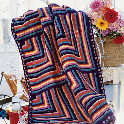 Red Heart Crochet Fiesta Throw Crochet Throw made in Red Heart Super Saver Yarn