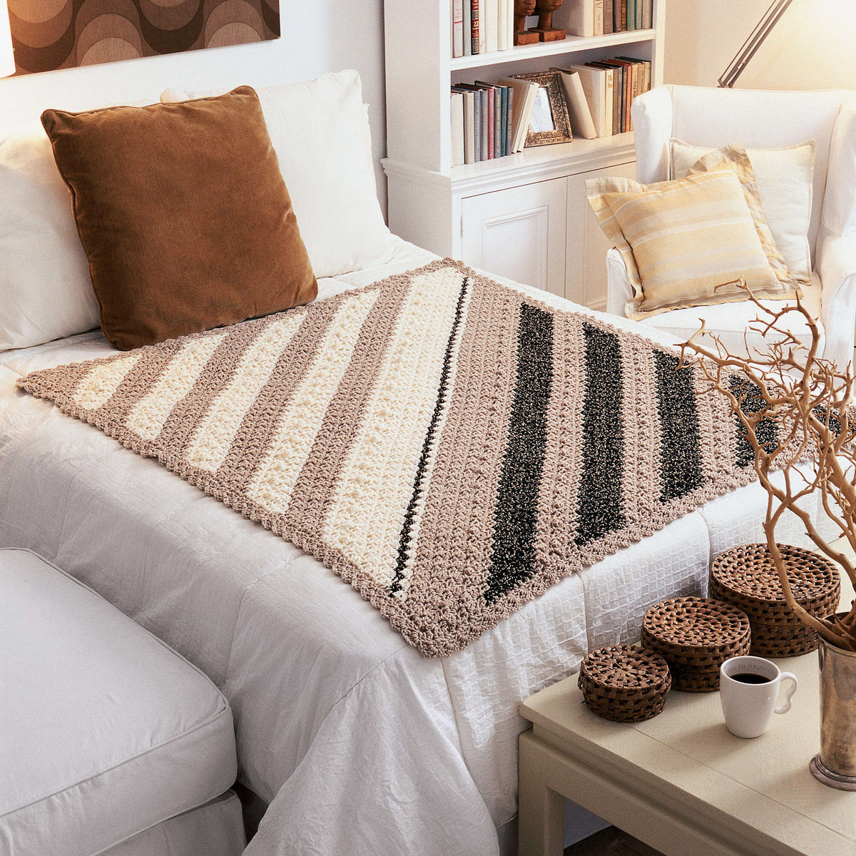 Crochet Afghan made in Red Heart Fiesta Yarn