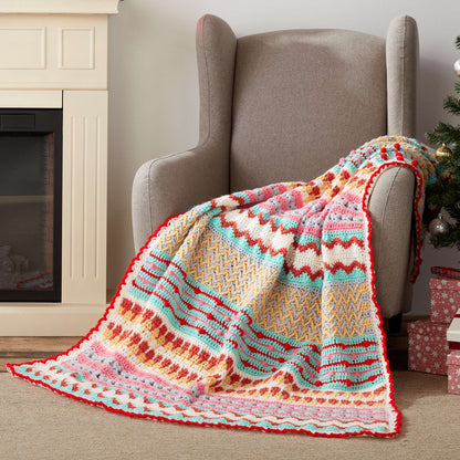 Red Heart Crochet Happy Holiday Throw Crochet Throw made in Red Heart Yarn