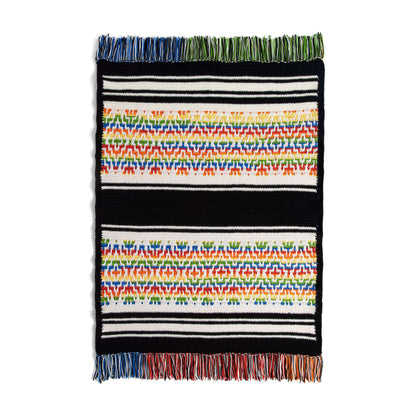Red Heart Nordic Stripes Crochet Blanket Super Saver O'Go