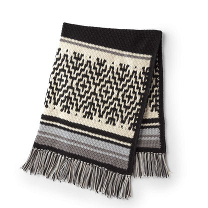 Red Heart Nordic Stripes Crochet Blanket Heat Wave