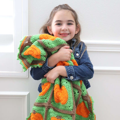 Red Heart Crochet Pumpkin Patch Blanket Single Size