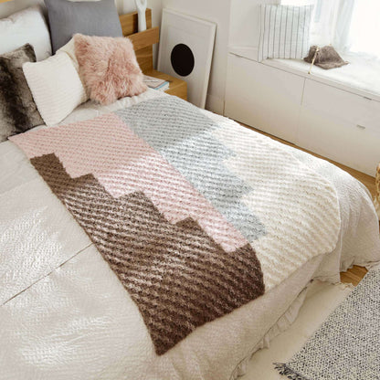 Red Heart Geometric Steps C2C Crochet Blanket Single Size