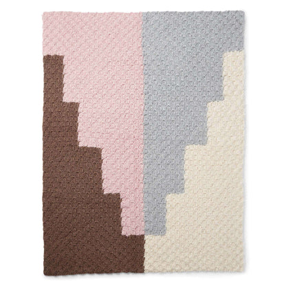 Red Heart Geometric Steps C2C Crochet Blanket Single Size