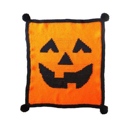 Red Heart Jack-O-Lantern Crochet Blanket Single Size