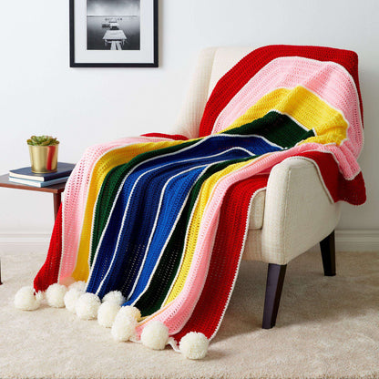 Red Heart Over the Rainbow Crochet Blanket Crochet Blanket made in Red Heart Super Saver yarn
