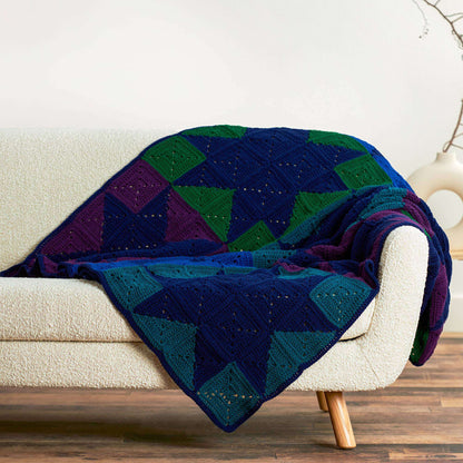 Red Heart Crochet Modern Patchwork Stars Blanket Single Size