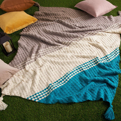 Red Heart Diagonal Fade Crochet Blanket Single Size