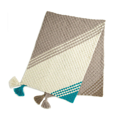 Red Heart Diagonal Fade Crochet Blanket Single Size