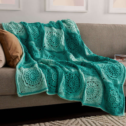 Red Heart Crochet Floral Beauty Throw Single Size