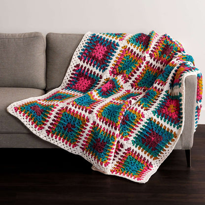 Red Heart Crochet Kaleidoscope Throw Single Size