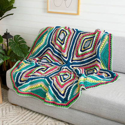 Red Heart Crochet Study of Geometry Afghan Single Size