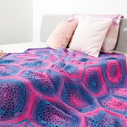 Red Heart Ruby Hexagon Crochet Throw Single Size