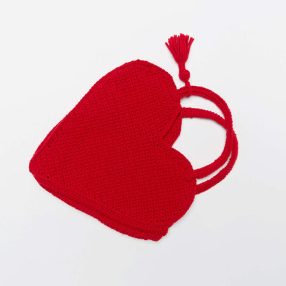 Red Heart Crochet Heart Tote Bag Crochet Bag made in Red Heart Super Saver Yarn