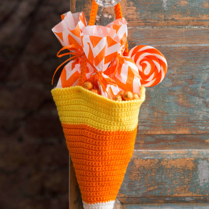 Red Heart Crochet Candy Corn Bag Crochet Bag made in Red Heart Super Saver Yarn