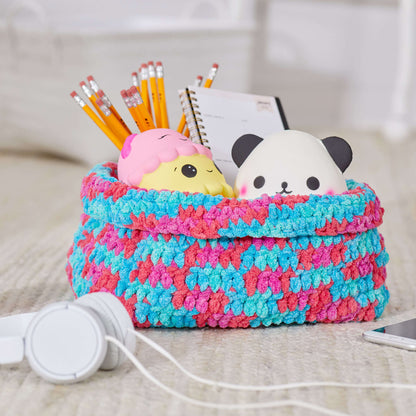 Red Heart Crochet Stash Basket Crochet Basket made in Red Heart Sweet Home Yarn
