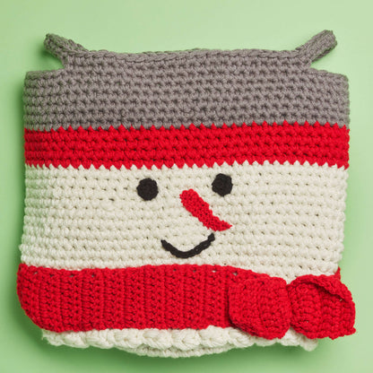 Red Heart Crochet Snowman Basket Crochet Basket made in Red Heart With Love Yarn