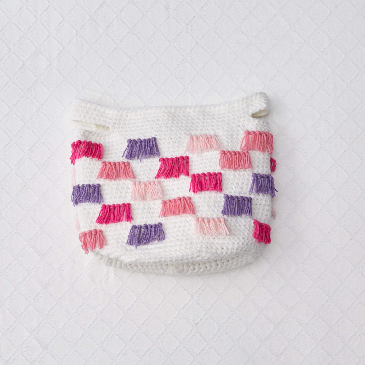 Crochet Basket made in Red Heart Bunches of Hugs Yarn