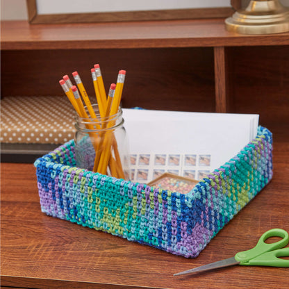 Red Heart Crochet Planned Pooling Storage Box Crochet Storage Box made in Red Heart Super Saver Yarn