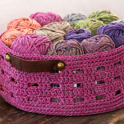 Red Heart Crochet Bricks Basket Crochet Basket made in Red Heart Cordial Yarn