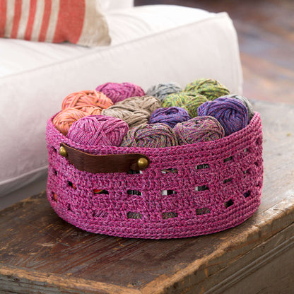 Red Heart Crochet Bricks Basket Crochet Basket made in Red Heart Cordial Yarn