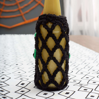 Red Heart Crochet Skull Halloween Bottle Cozy Crochet Cozy made in Red Heart Super Saver Yarn