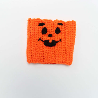 Red Heart Crochet Spooky Pumpkin Jar Cozy Crochet Cozy made in Red Heart Super Saver Yarn