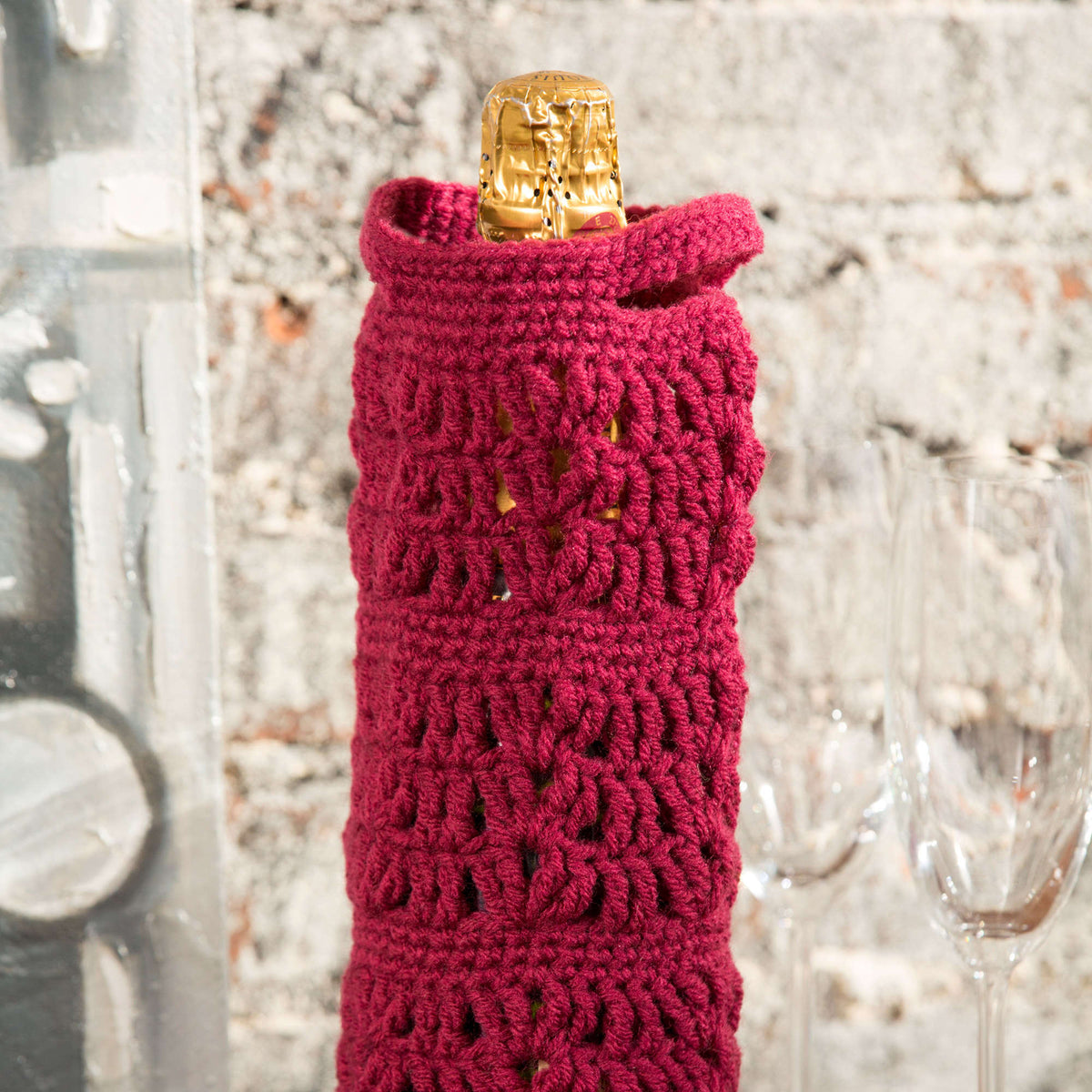 Crochet Cozy made in Red Heart Super Saver Yarn