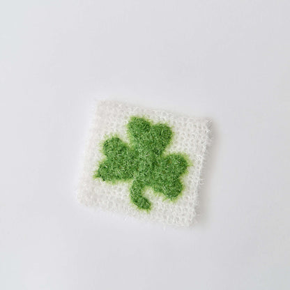 Red Heart Crochet Shamrock Scrubby Crochet Scrubby made in Red Heart Scrubby Sparkle Yarn