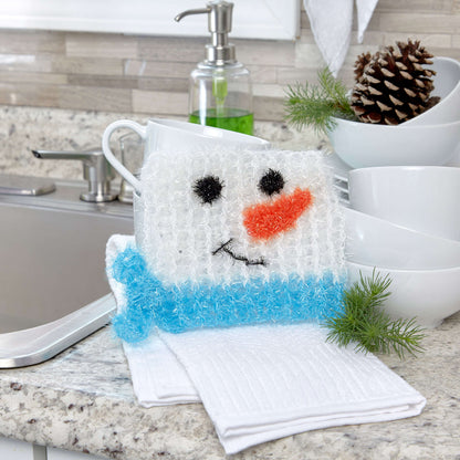 Red Heart Crochet Snowman In the Square Scrubby Crochet Scrubby made in Red Heart Scrubby Sparkle Yarn