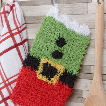 Red Heart Crochet Santa's Elf Mitt Scrubby Crochet Scrubby made in Red Heart Scrubby Yarn