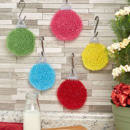 Red Heart Crochet Christmas Tree Ornament Scrubbies Crochet Scrubby made in Red Heart Scrubby Sparkle Yarn