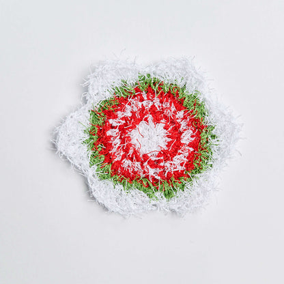 Red Heart Crochet Holiday Star Scrubby Crochet Dishcloth made in Red Heart Scrubby Yarn
