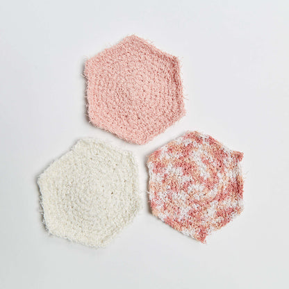 Red Heart Crochet Hexagon Scrubby Crochet Dishcloth made in Red Heart Scrubby Cotton Yarn