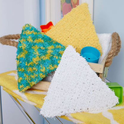 Red Heart Crochet Triangle Scrubby Crochet Scrubby made in Red Heart Scrubby Cotton Yarn