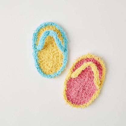 Red Heart Crochet Flip Flop Scrubby Crochet Dishcloth made in Red Heart Scrubby Cotton Yarn